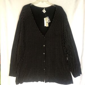 NWT Ve Ve Collections, Button Up Black Blouse, Light-Weight, Women's Size 5XL